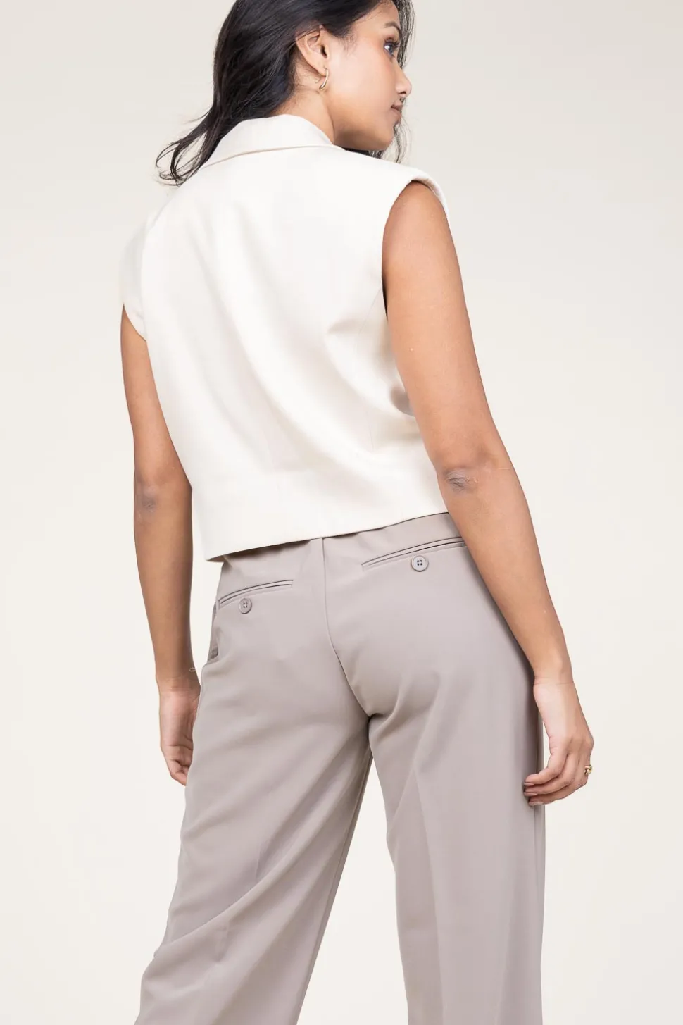 Cropped Waistcoat Tailor | Natural... | Copenhagen Muse | Little Soho