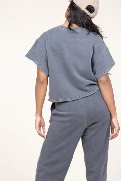 Cropped Washed Soft Sweater Dafstreet | Grey... | American Vintage | Little Soho