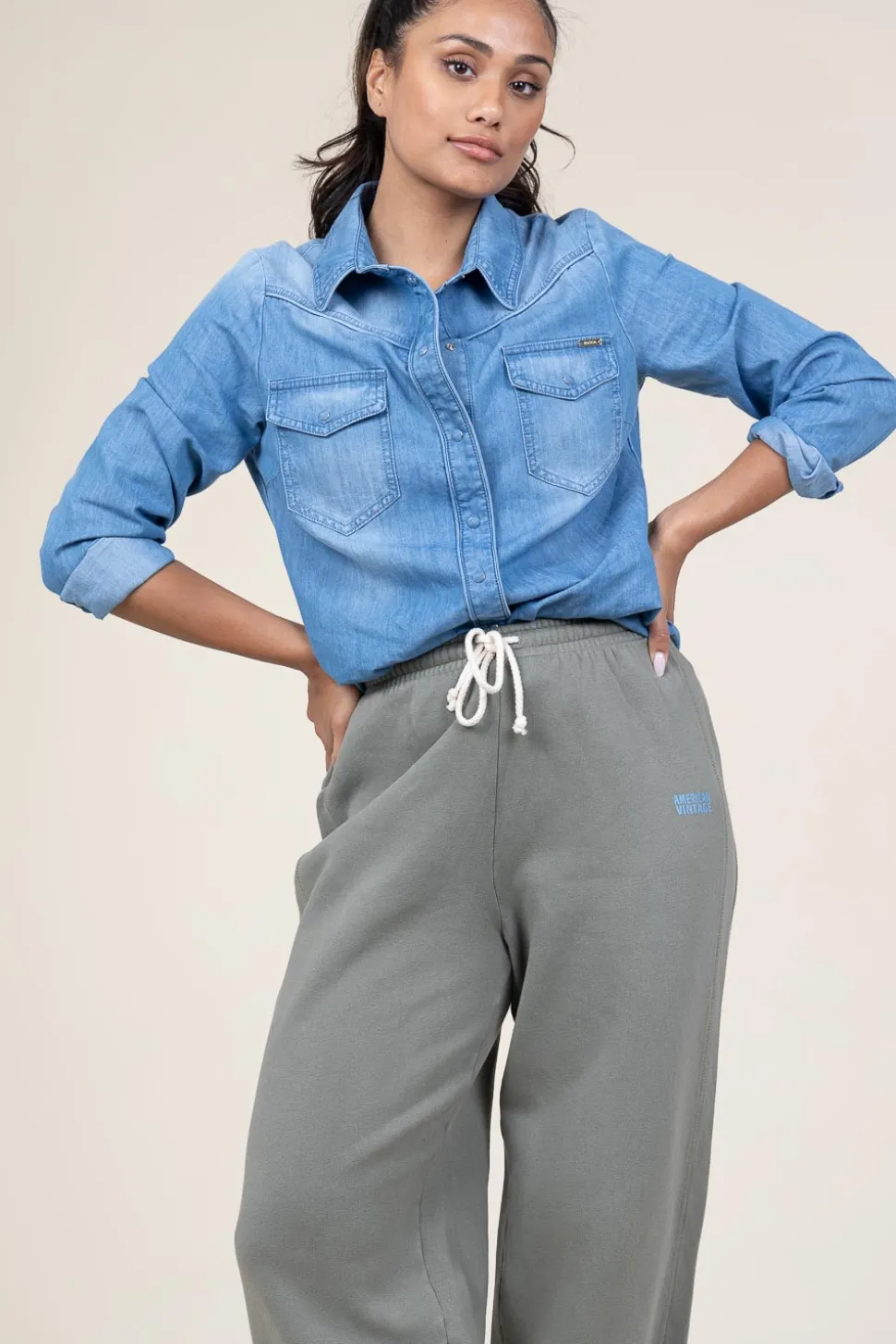 Denim Blouse Diosa | Blue... | Kocca | Little Soho