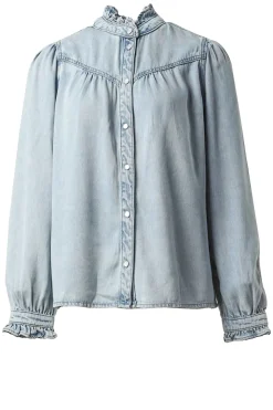 Denim Blouse Lorena | Blue... | Suncoo | Little Soho