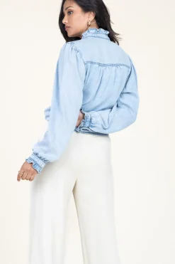 Denim Blouse Lorena | Blue... | Suncoo | Little Soho