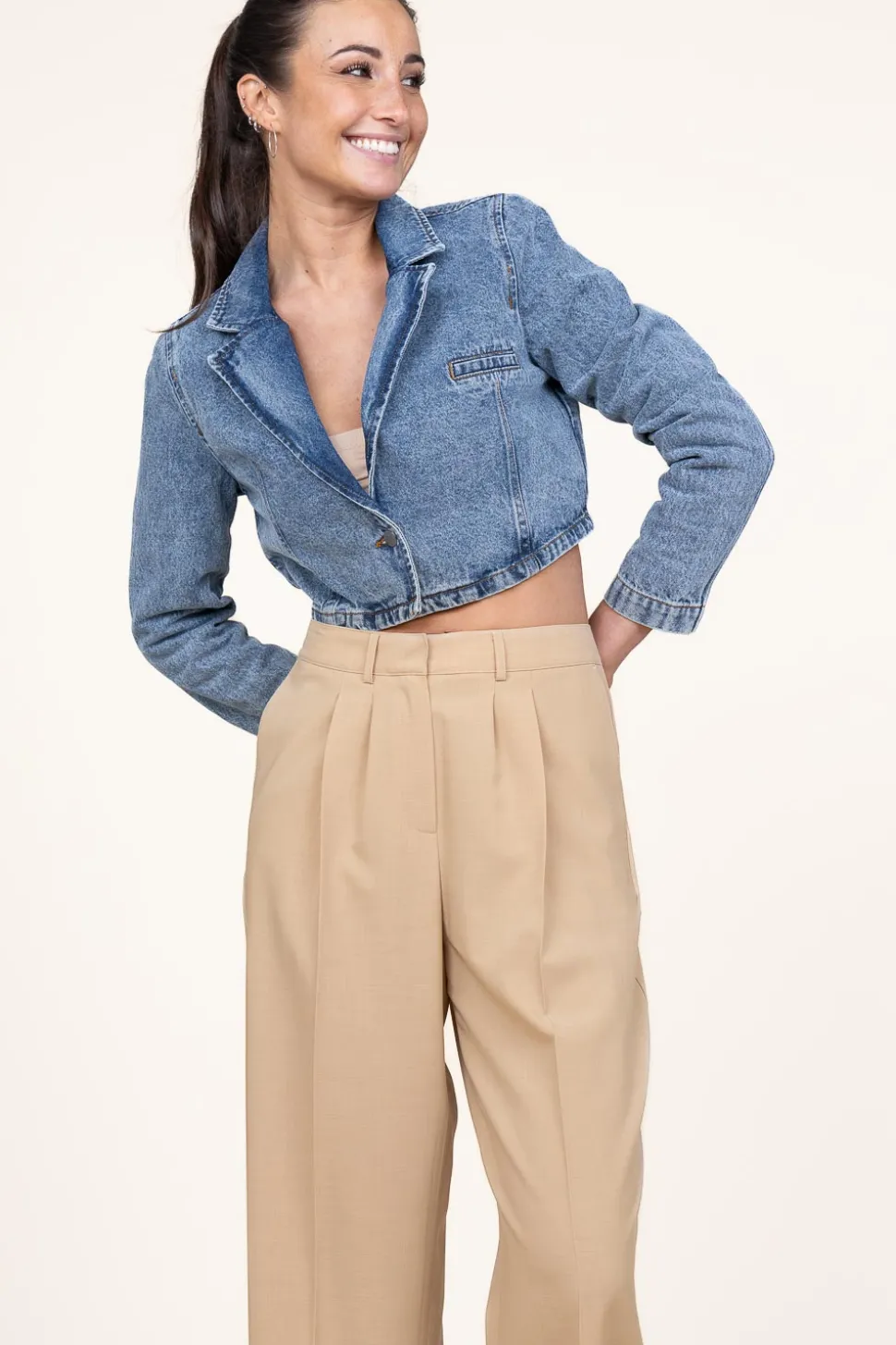 Denim Cropped Jacket Vika | Blue... | Co'Couture | Little Soho