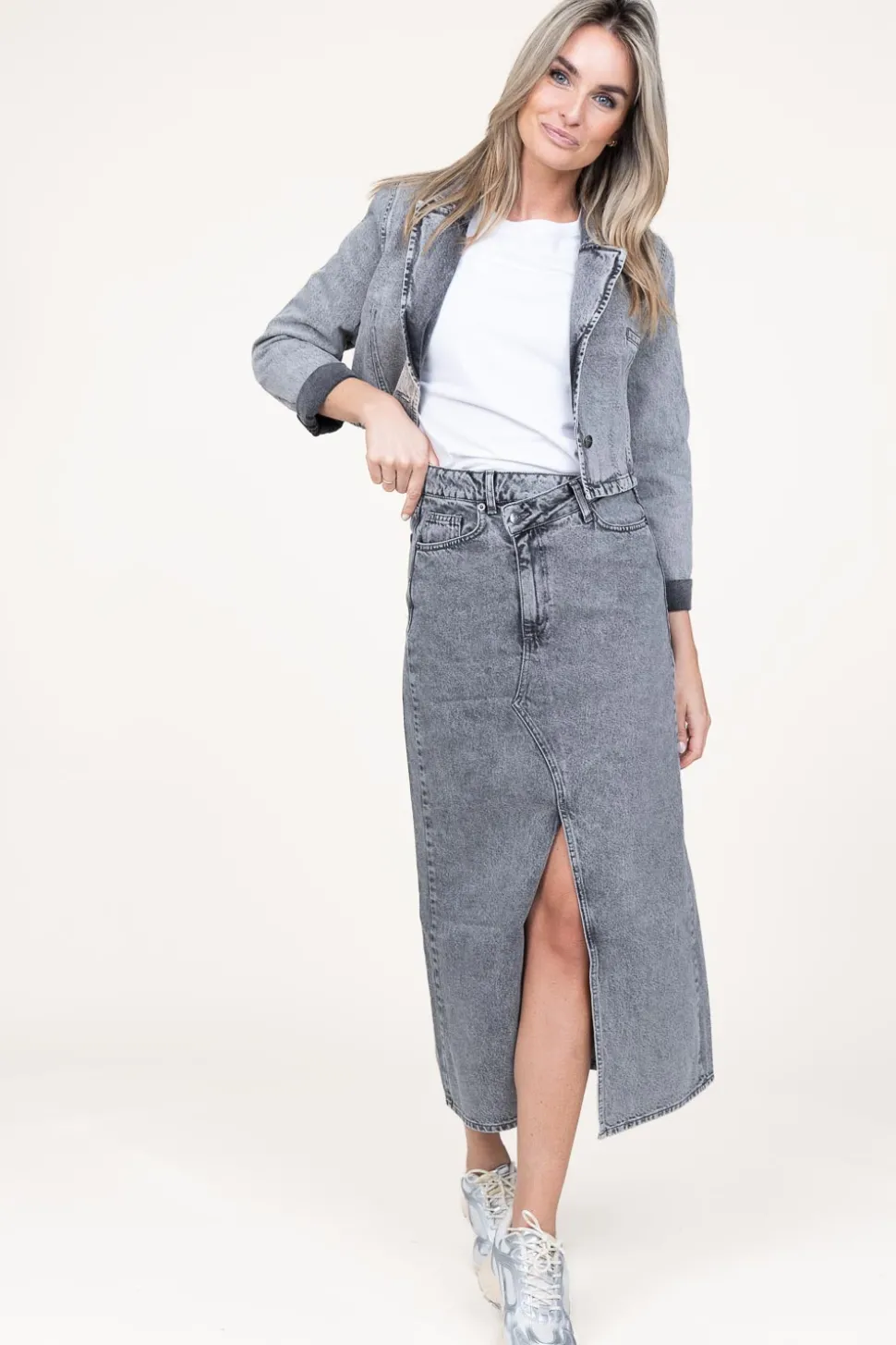 Denim Cropped Jacket Vika | Grijs... | Co'Couture | Little Soho