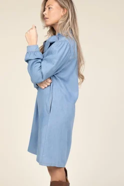 Denim Dress With Bow Titus | Blue... | Co'Couture | Little Soho