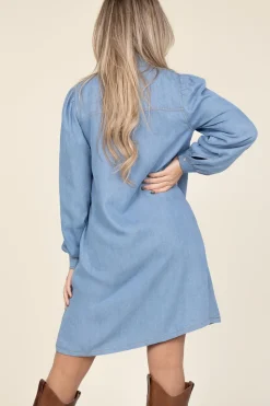 Denim Dress With Bow Titus | Blue... | Co'Couture | Little Soho