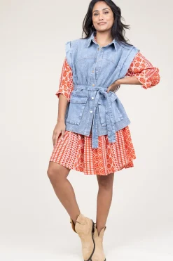 Denim Jacket/Waistcoat Julina | Blue... | Aaiko | Little Soho
