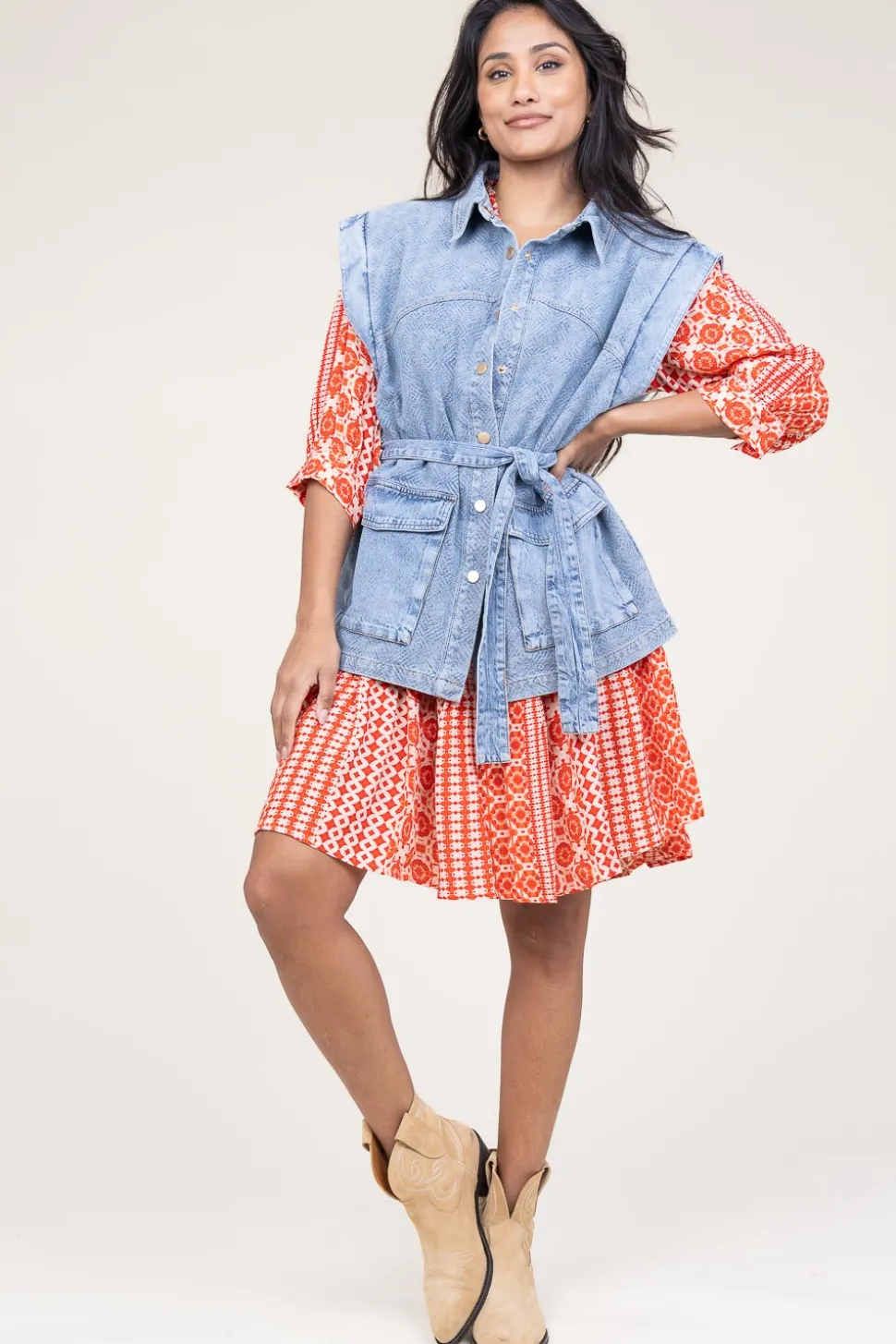 Denim Jacket/Waistcoat Julina | Blue... | Aaiko | Little Soho