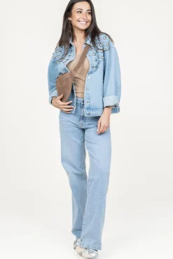 Denim Jacket With Studs Vivi | Blue... | Berenice | Little Soho