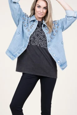 Denim Jacket With Studs Vivi | Blue... | Berenice | Little Soho