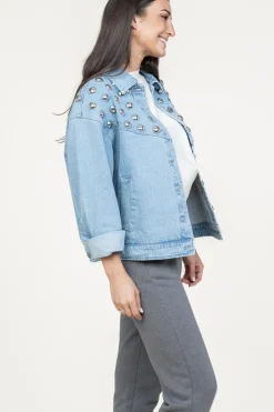 Denim Jacket With Studs Vivi | Blue... | Berenice | Little Soho