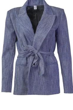 Denim Look Wrap Blazer Fancy | Blue... | Liu Jo | Little Soho