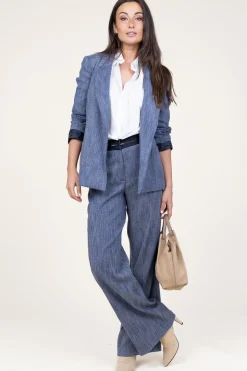 Denim Look Wrap Blazer Fancy | Blue... | Liu Jo | Little Soho