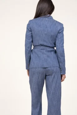 Denim Look Wrap Blazer Fancy | Blue... | Liu Jo | Little Soho