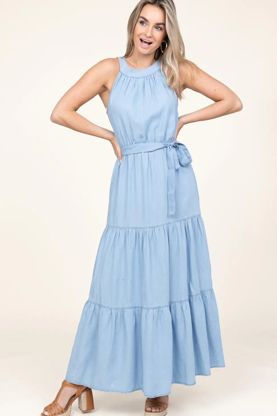 Denim Maxi Dress Ailenn | Blue... | Kocca | Little Soho