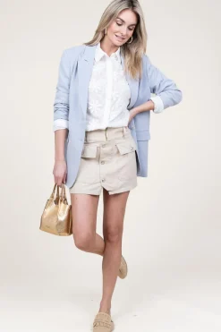 Denim Mini Skirt Bottoni | Beige... | Liu Jo | Little Soho