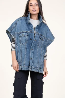 Denim Poncho Darin | Blue... | Co'Couture | Little Soho