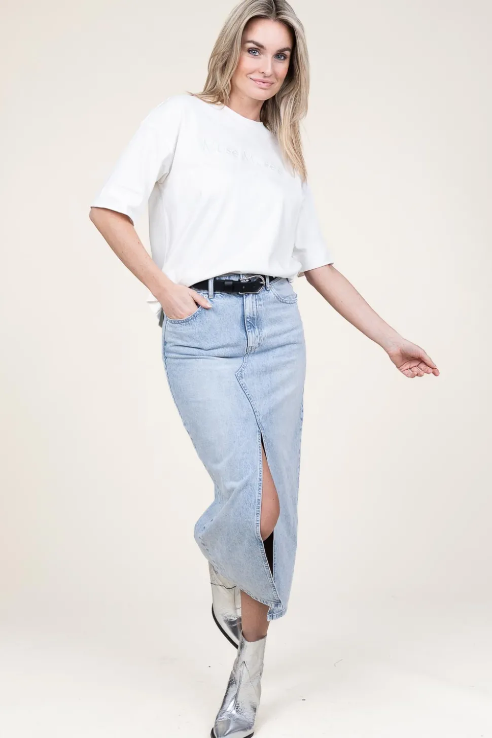 Denim Skirt Dustine | Blue... | Second Female | Little Soho