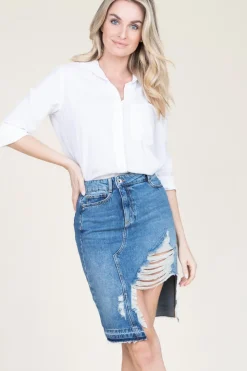 Denim Skirt Marta | Blue... | Patrizia Pepe | Little Soho