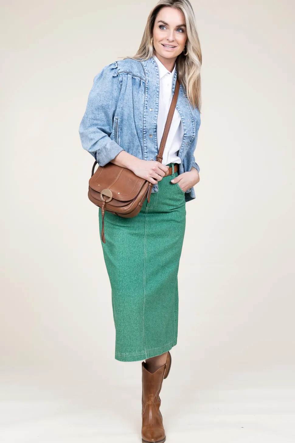 Denim Skirt Tineborow | Green... | American Vintage | Little Soho