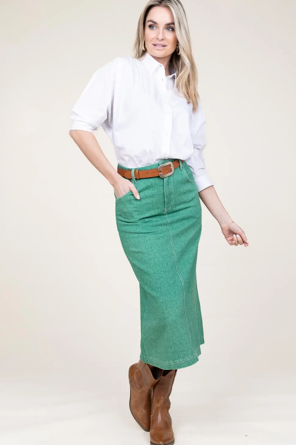 Denim Skirt Tineborow | Green... | American Vintage | Little Soho