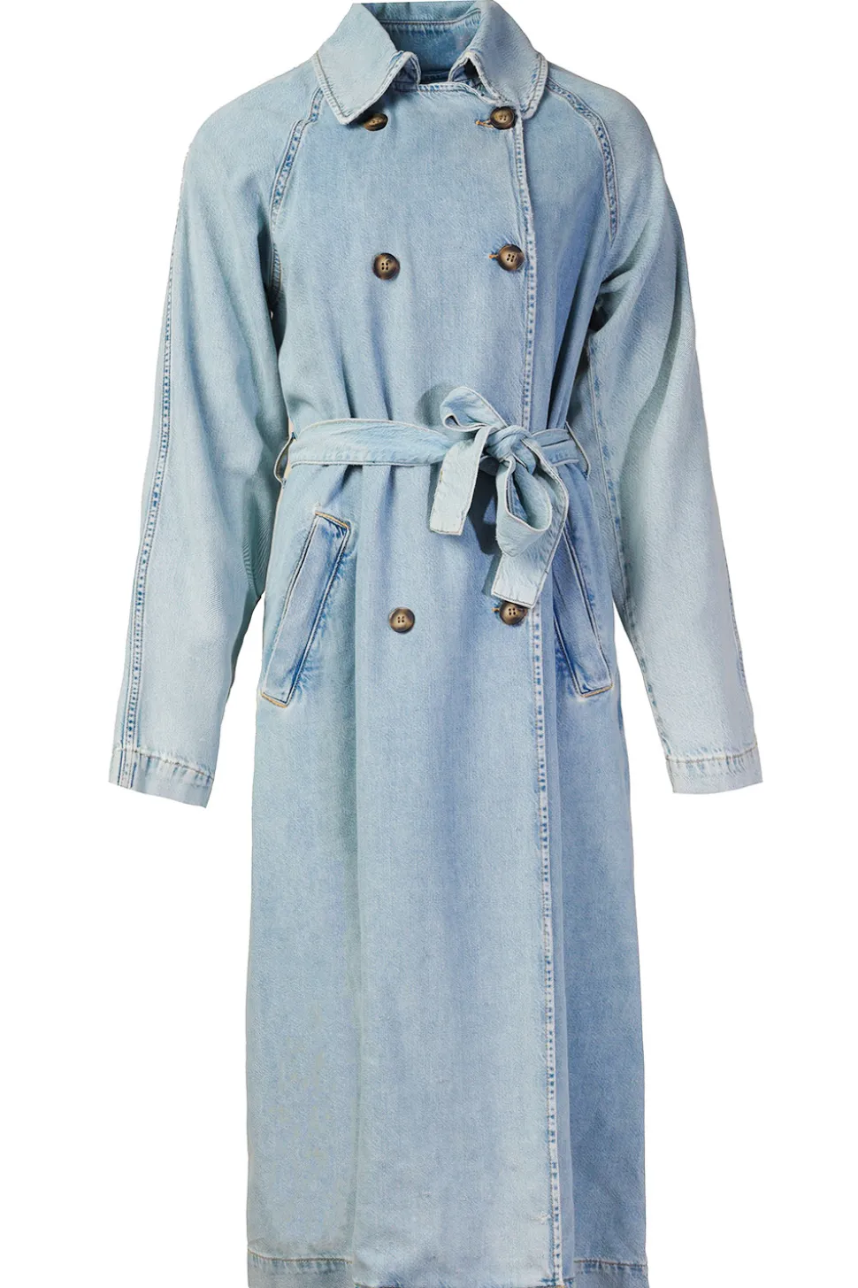 Denim Stretch Trenchcoat Raglan | Blue... | Liu Jo | Little Soho
