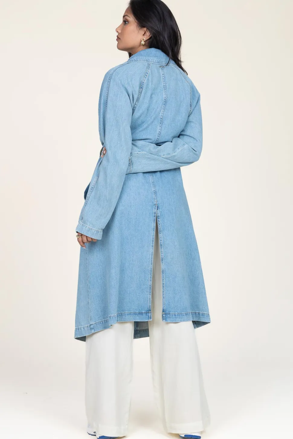 Denim Stretch Trenchcoat Raglan | Blue... | Liu Jo | Little Soho