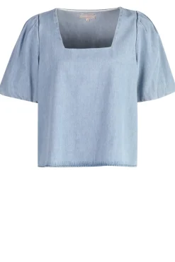 Denim Top With Puffed Sleeves Delhi | Blue... | March23 | Little Soho