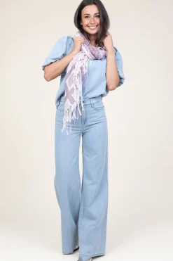 Denim Top With Puffed Sleeves Delhi | Blue... | March23 | Little Soho