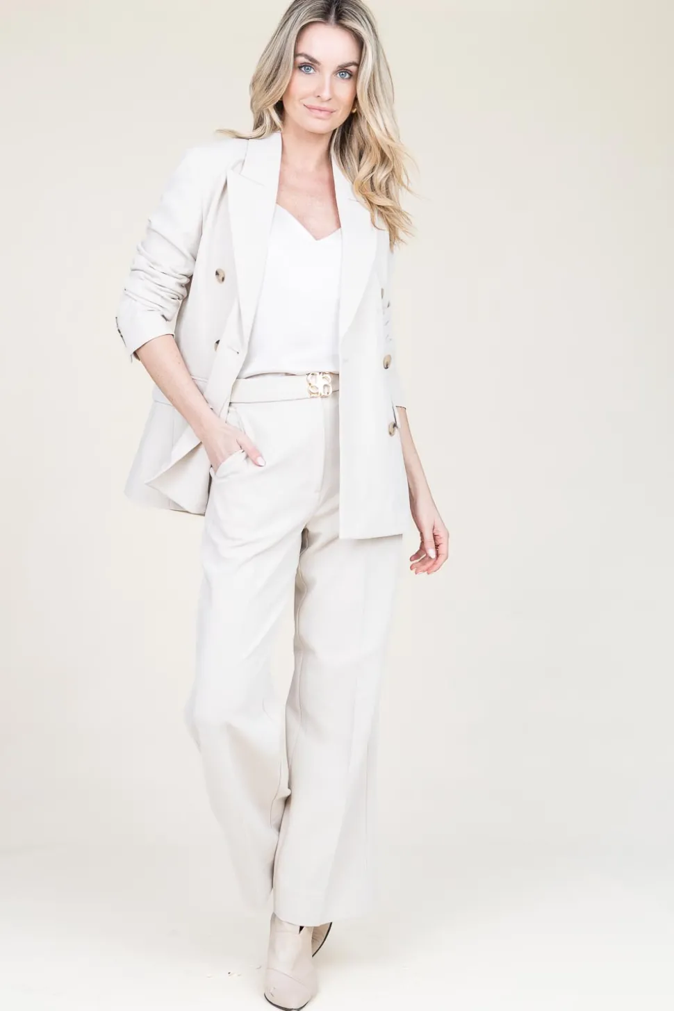 Double Breasted Blazer Evie | Natural... | Second Female | Little Soho