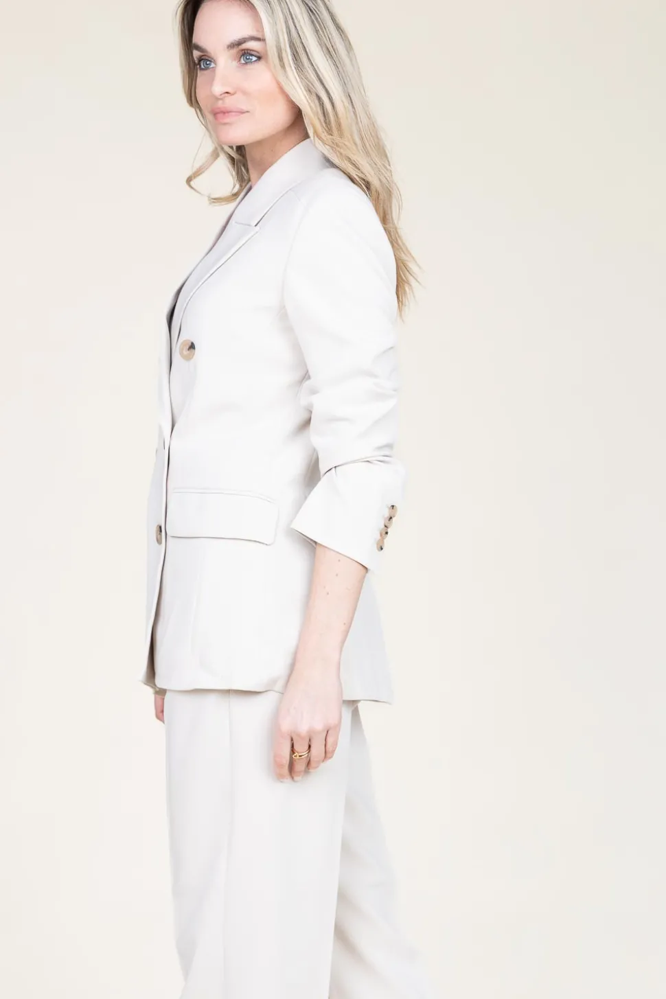 Double Breasted Blazer Evie | Natural... | Second Female | Little Soho