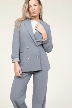 Double Breasted Blazer Frame | Grey... | Dante 6 | Little Soho