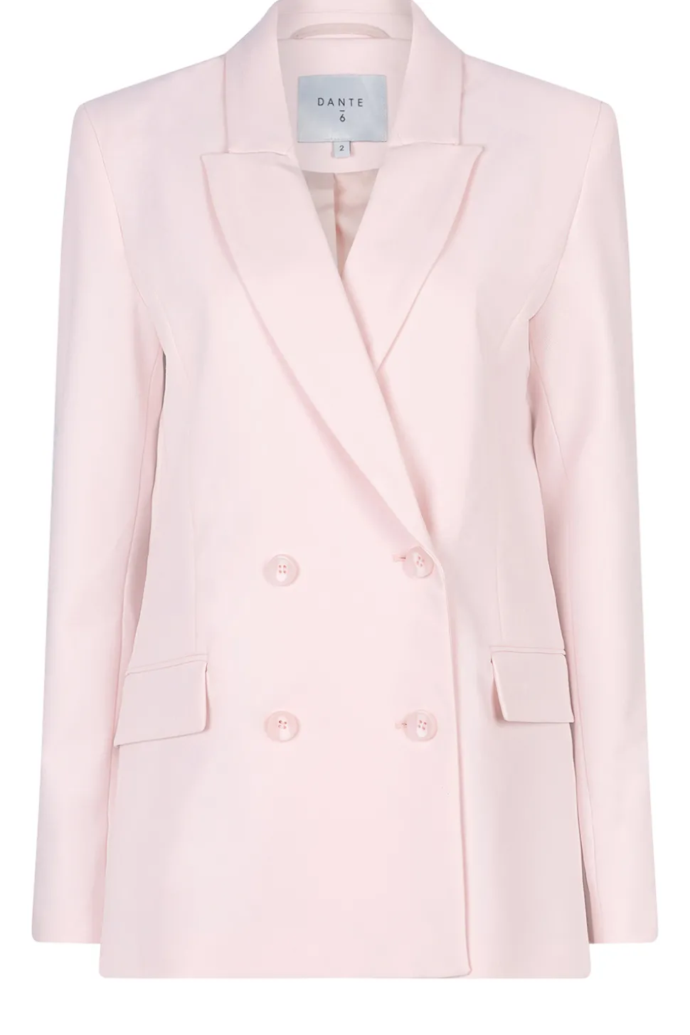 Double-Breasted Stretch Blazer Odille | Pink... | Dante 6 | Little Soho