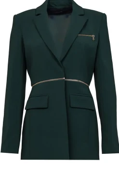 Double Option Blazer With Zipper Sofia | Green... | Patrizia Pepe | Little Soho