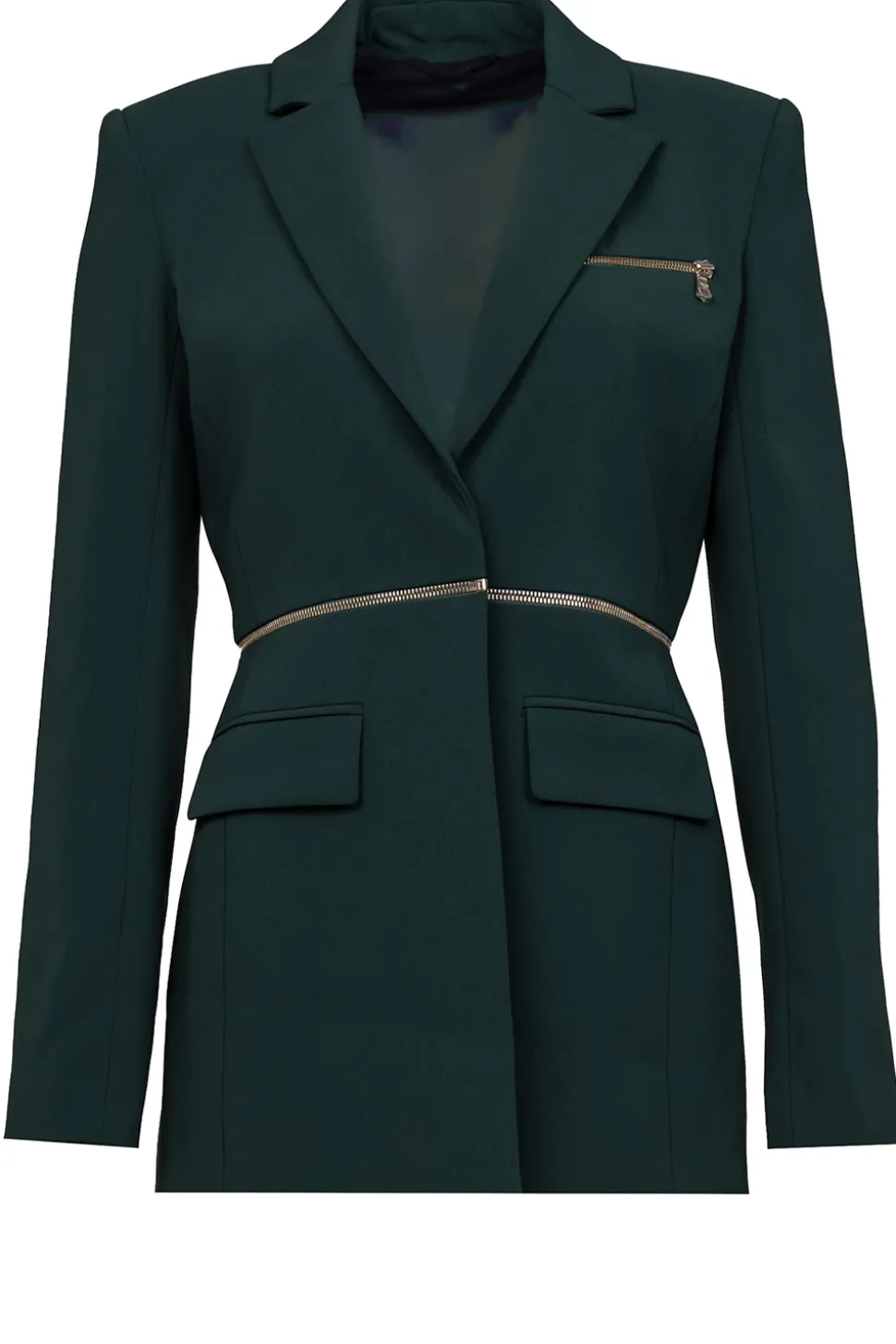 Double Option Blazer With Zipper Sofia | Green... | Patrizia Pepe | Little Soho