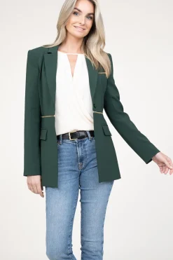 Double Option Blazer With Zipper Sofia | Green... | Patrizia Pepe | Little Soho