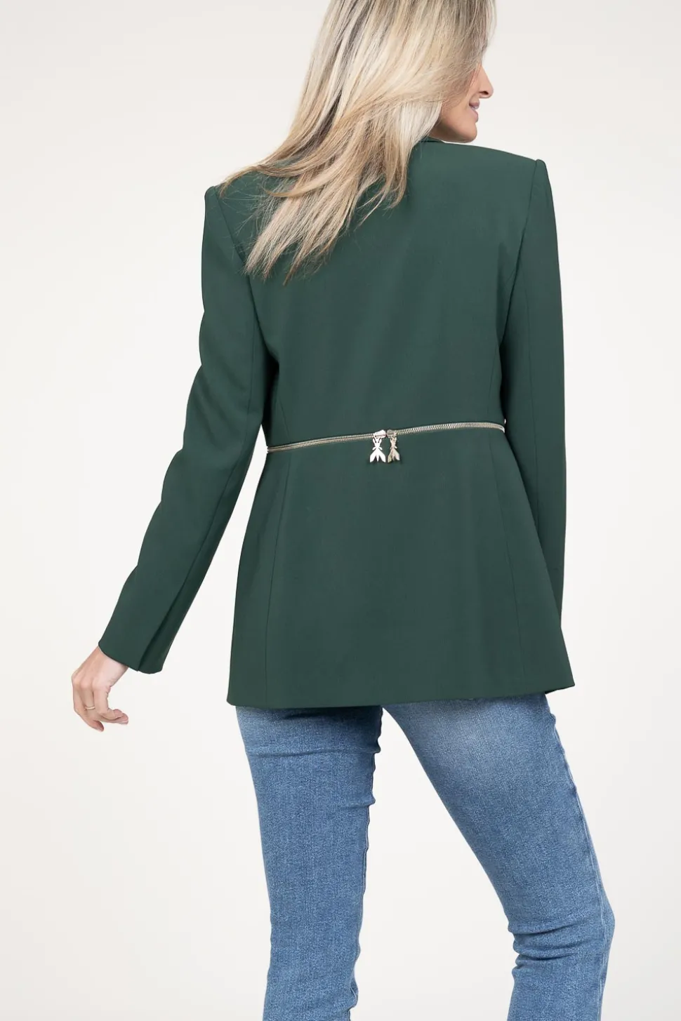 Double Option Blazer With Zipper Sofia | Green... | Patrizia Pepe | Little Soho