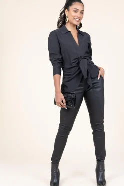 Draped Modal Mix Top Pancy | Black... | Dante 6 | Little Soho