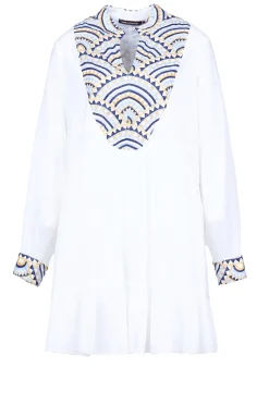Dress With Embroidery Alexa | White... | Greek Archaic Kori | Little Soho
