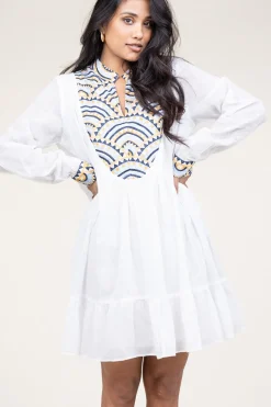 Dress With Embroidery Alexa | White... | Greek Archaic Kori | Little Soho