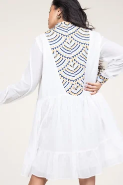 Dress With Embroidery Alexa | White... | Greek Archaic Kori | Little Soho