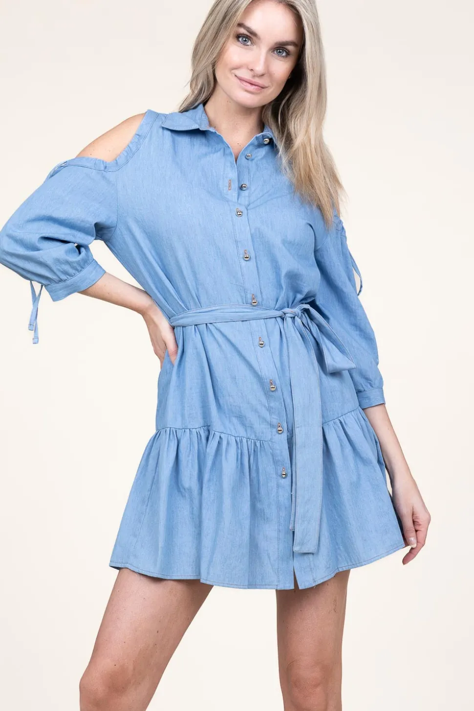 Dress With Open Shoulders Lilly | Blue... | Liu Jo | Little Soho