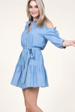 Dress With Open Shoulders Lilly | Blue... | Liu Jo | Little Soho