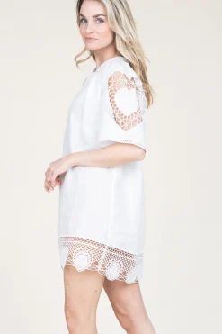 Dress With Openwork Details Renza | Natural... | Berenice | Little Soho