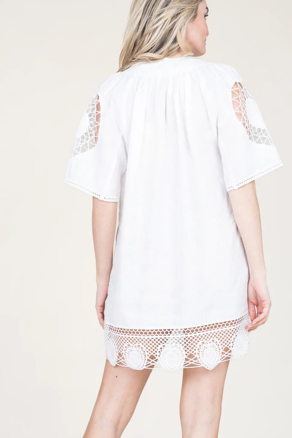 Dress With Openwork Details Renza | Natural... | Berenice | Little Soho