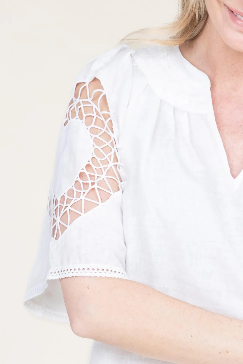 Dress With Openwork Details Renza | Natural... | Berenice | Little Soho