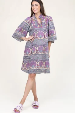 Dress With Print And Embroidery Tala | Multi... | Antik Batik | Little Soho
