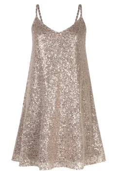 Dress With Sequins Gloria | Beige... | Dante 6 | Little Soho