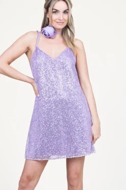Dress With Sequins Gloria | Purple... | Dante 6 | Little Soho
