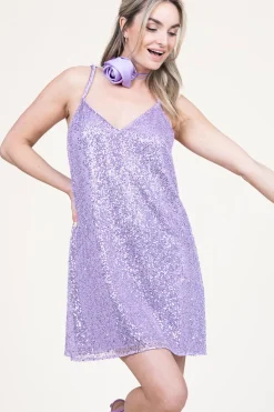 Dress With Sequins Gloria | Purple... | Dante 6 | Little Soho