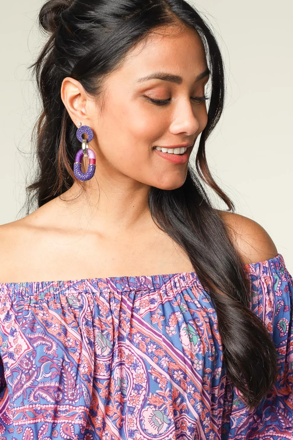 Earrings Saphira Duo | Purple... | Barong Barong | Little Soho